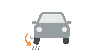 ブレーキ時に車体が流れる