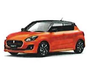 オレンジ色の乗用車