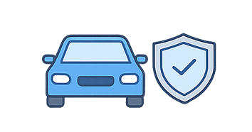 自動車保険（対人・対物・車両）のイメージするイラスト